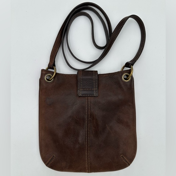 Fossil Brown Distressed Leather Crossbody - Picture 2 of 7